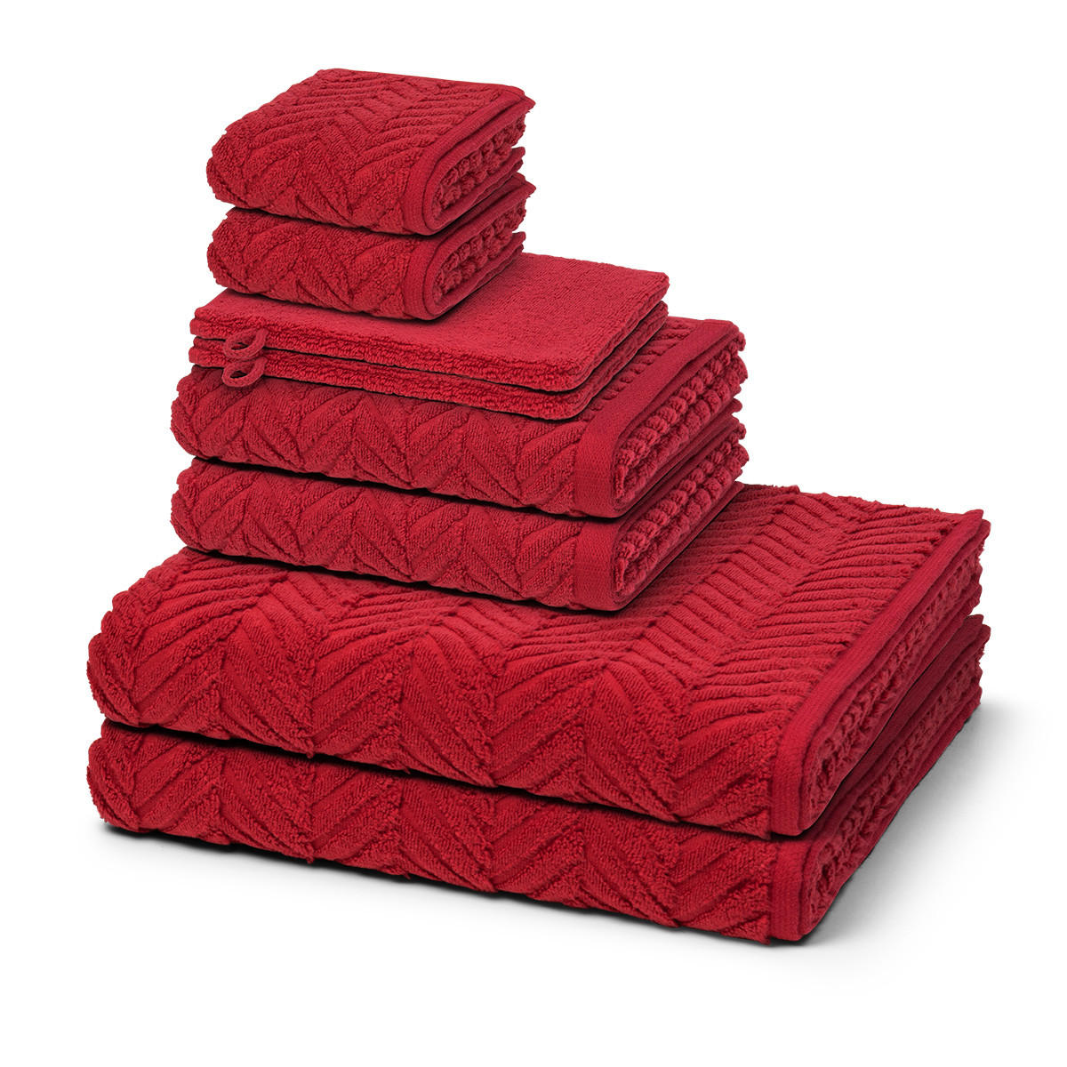 FROTTIERSET Sensual Skin Zopf 8-teilig - Dunkelrot, Textil (50/100cm) - Ross