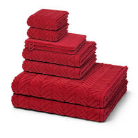 FROTTIERSET Sensual Skin Zopf 8-teilig - Dunkelrot, Textil (50/100cm) - Ross