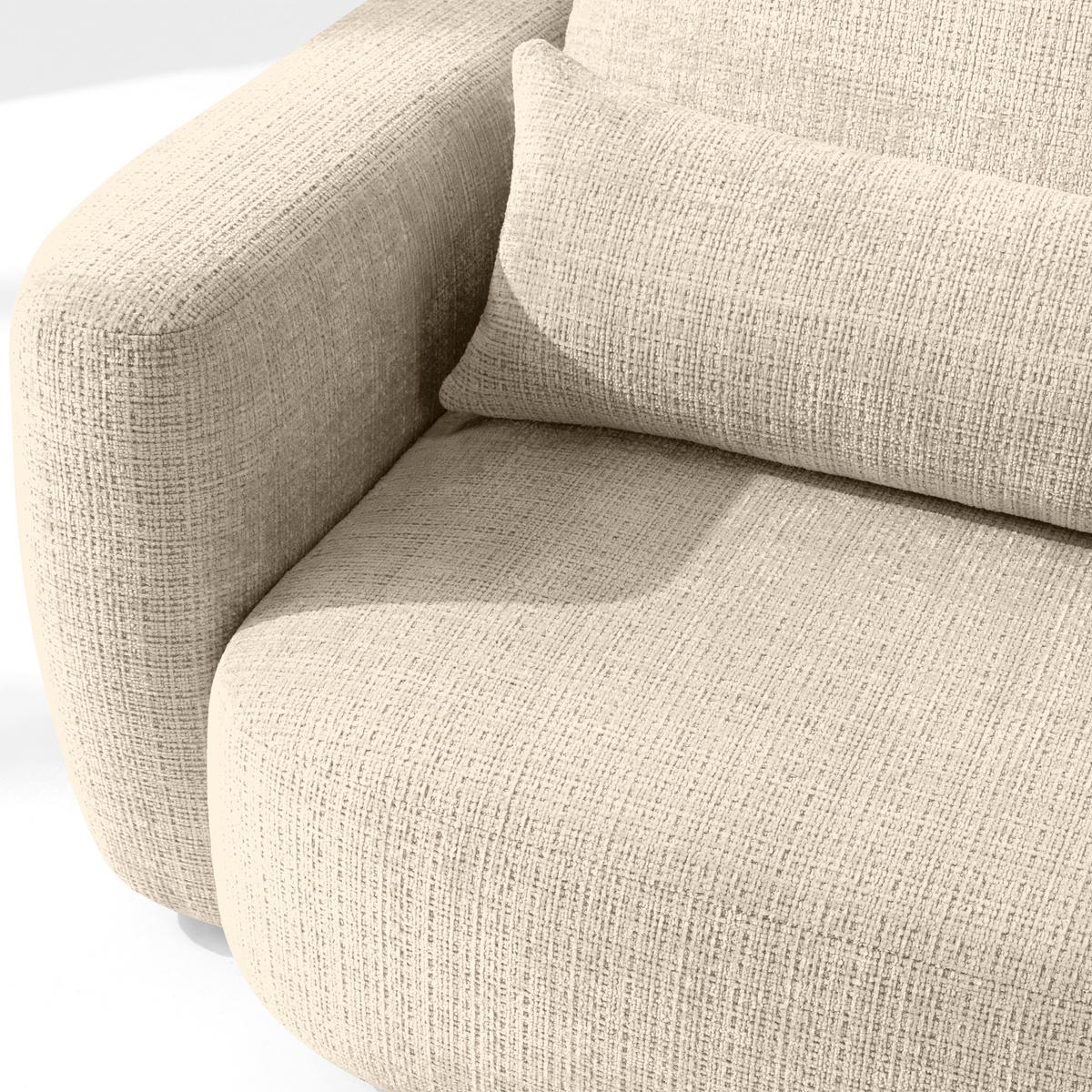 SESSEL ELOSA - Creme, Holz/Textil (145/85/115cm) - KONSIMO®