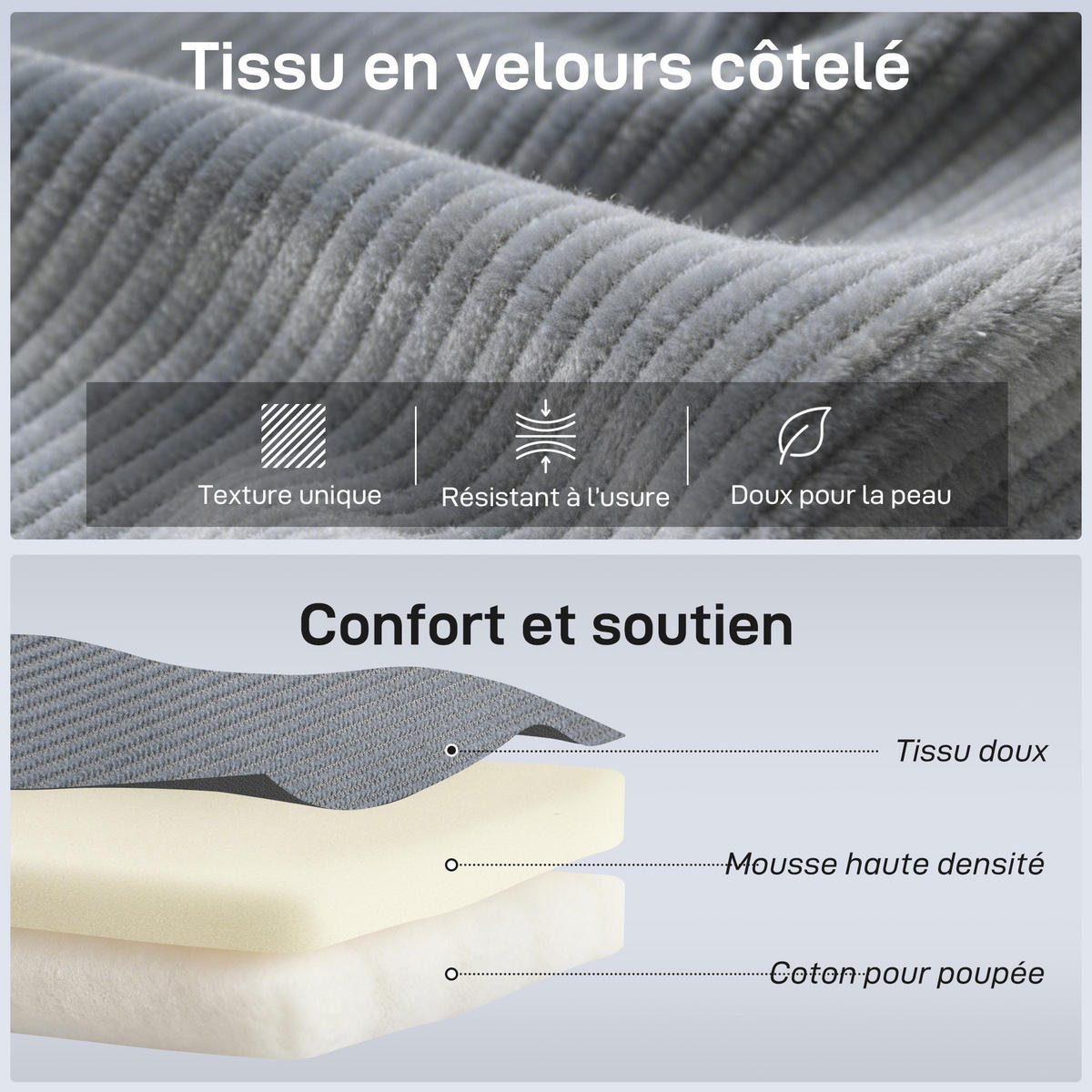 SCHLAFSESSEL DE-13496 5-fach verstellbar, Kordelsamt Grau - Grau, Textil (59/68/69cm) - ComfortXL