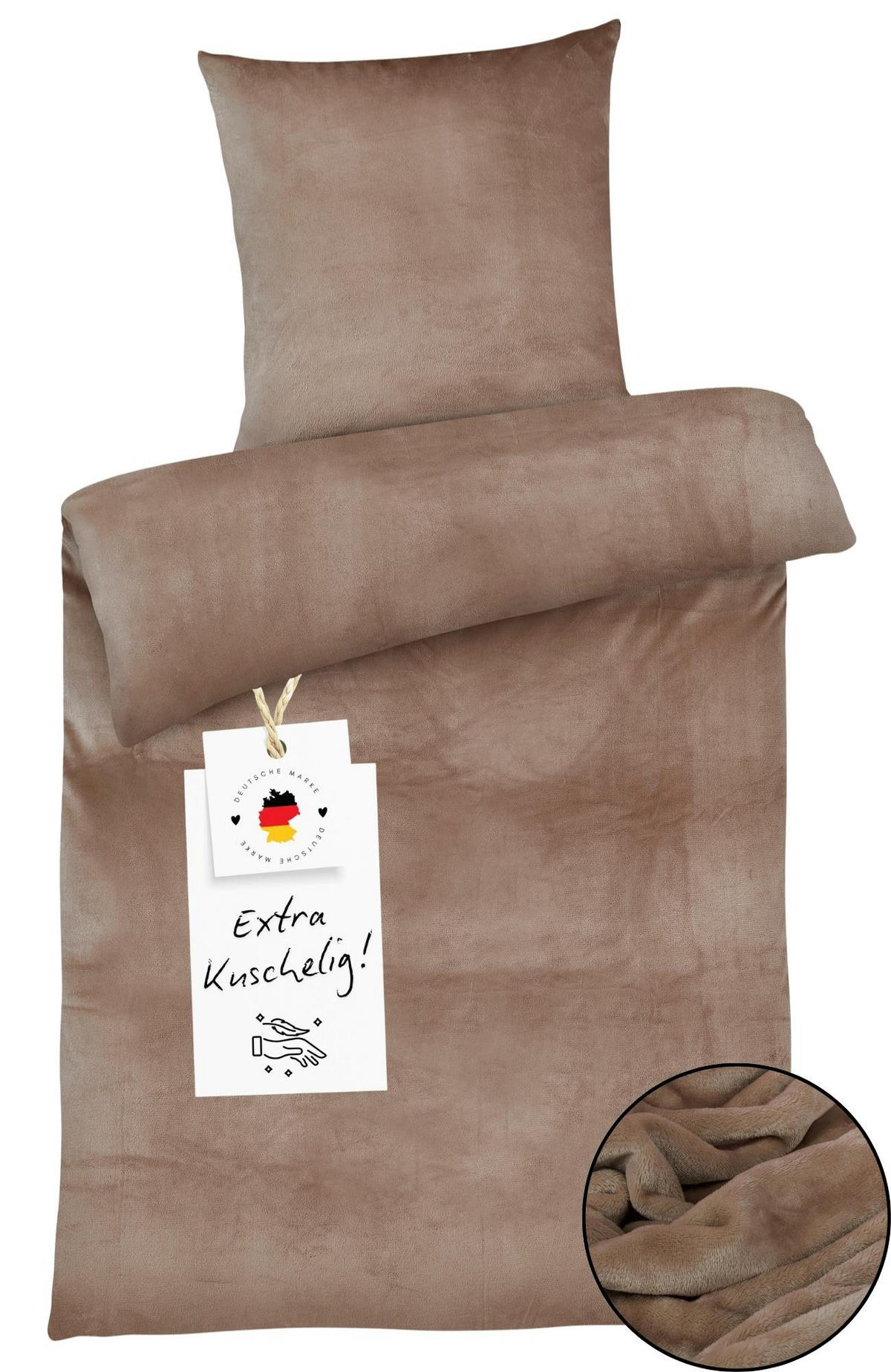 WINTER-BETTWÄSCHE 155x220 Cashmere-Touch Warmer Winter Bettbezug Kuschelig Petrol - Braun, Textil (155/220cm) - Carpe Sonno