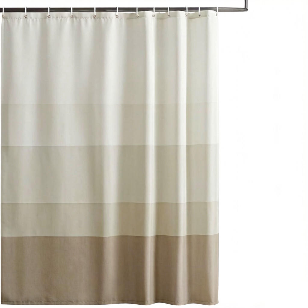 DUSCHVORHANG 180x180 cm mit 12 Haken - Beige, Textil (180/180cm)