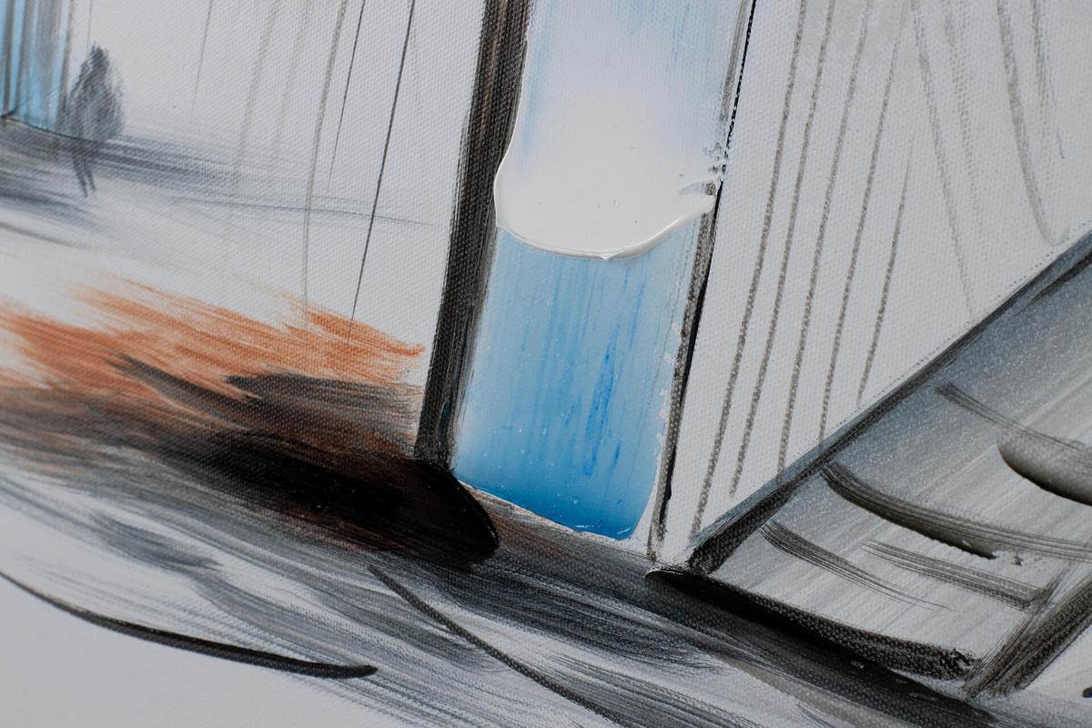 ACRYLBILD HANDGEMALT 100/75 cm - Beige/Weiß, Holz/Textil (100/75cm) - KUNSTLOFT