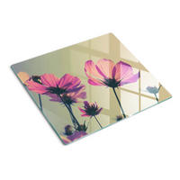 GLASPLATTE 60x52 cm Rosa Blüten - Pink, Glas (60/0.4/52cm) - TULUP