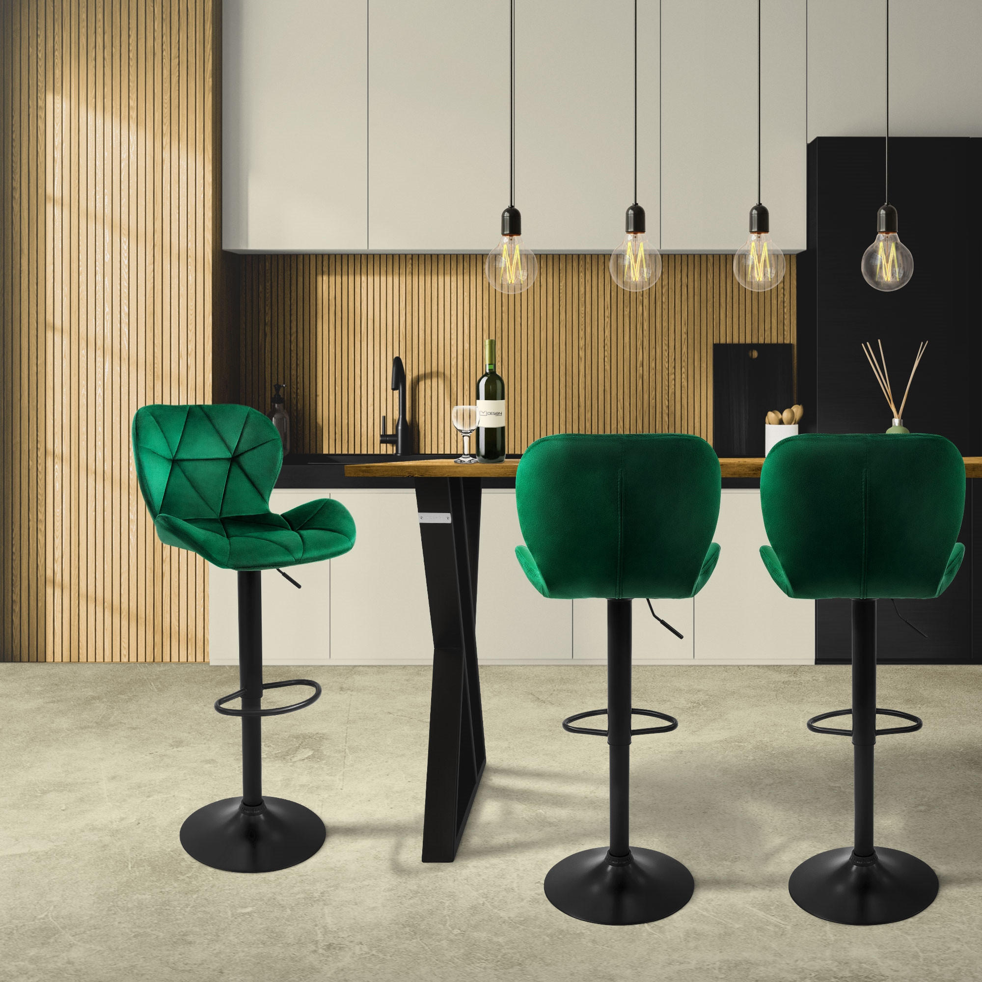 BARHOCKER 4er Set - Grün, Metall (47/110/41cm) - ML-DESIGN