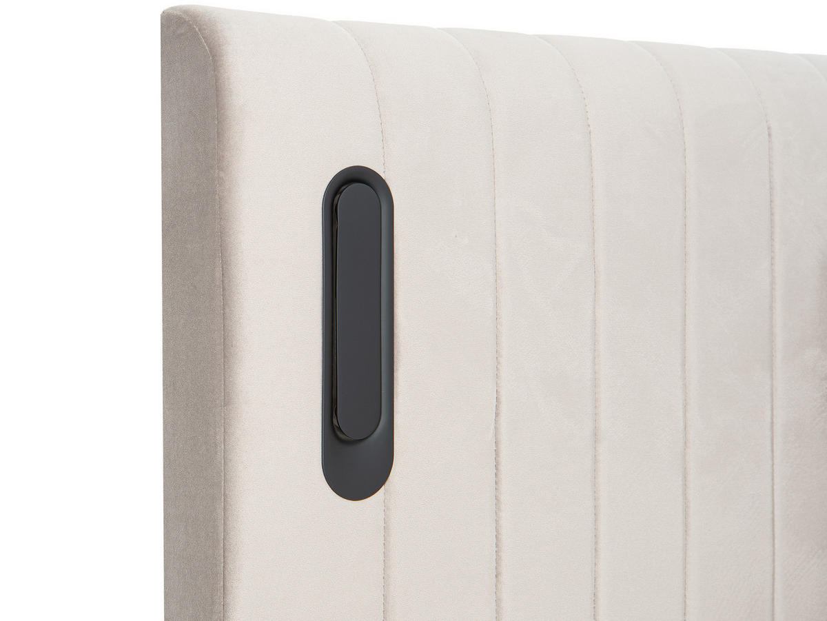 BOXSPRINGBETT FLY beige 160/200 cm H2/H3 Samt - Beige, Textil (160/200cm) - wonello