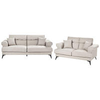 SOFA-SET 5-Sitzer Stoff Taupe Skive - Taupe/Beige, Textil (214/88/85cm) - Beliani