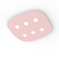 DECKENLEUCHTE River Free X6 - Pink, Metall (40/55/4cm) - Lumicom