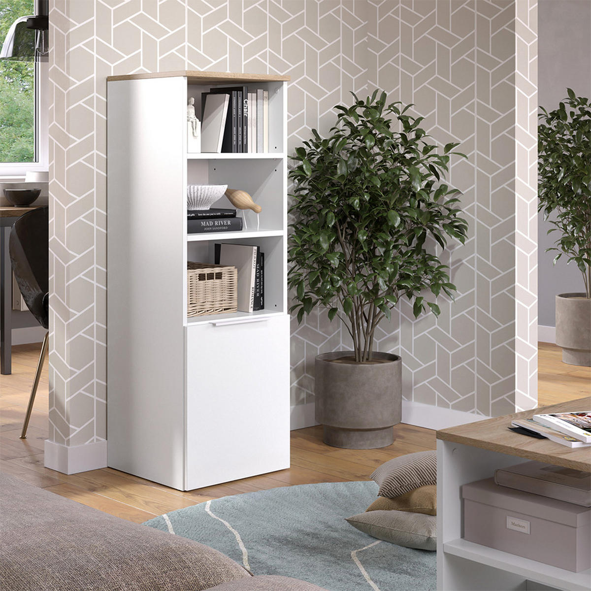 UNIVERZÁLNÍ SKŘÍŇ Wido Bílá/Sonoma - bílá, kompozitní dřevo (40.2/120/40cm) - Vicco