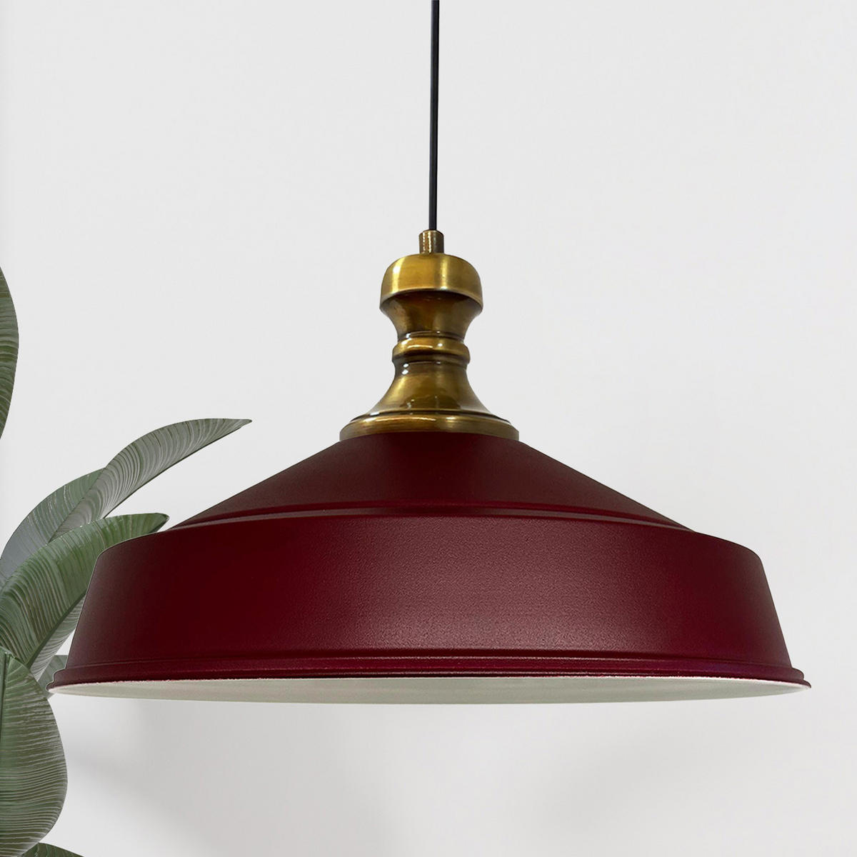 PENDELLEUCHTE Asletl 40/30 cm - Dunkelrot, Metall (40/30cm) - Bamyum