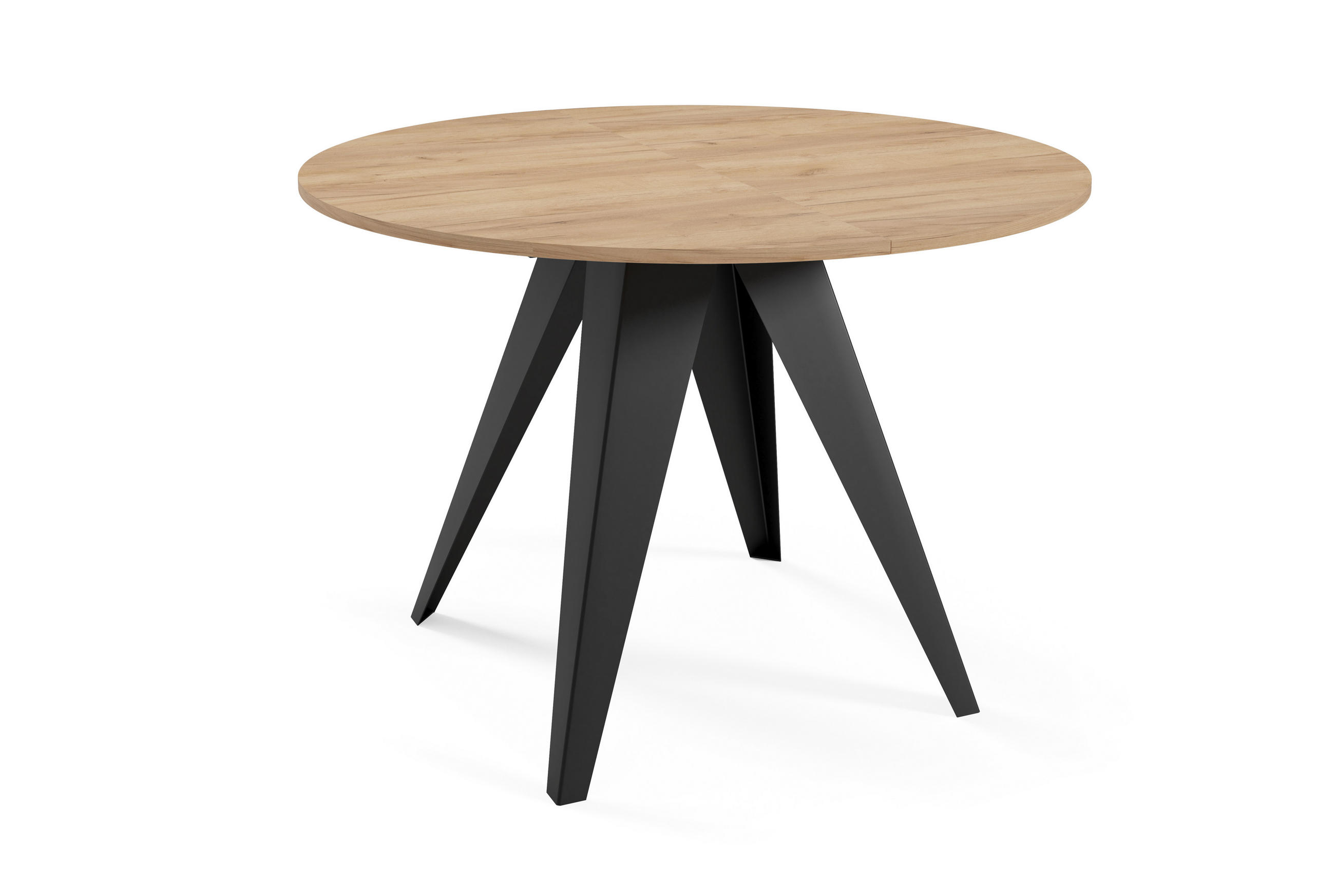 ESSTISCH Gerda - Honigeiche/Schwarz, Holzwerkstoff/Metall (90/90/76cm) - Meblini