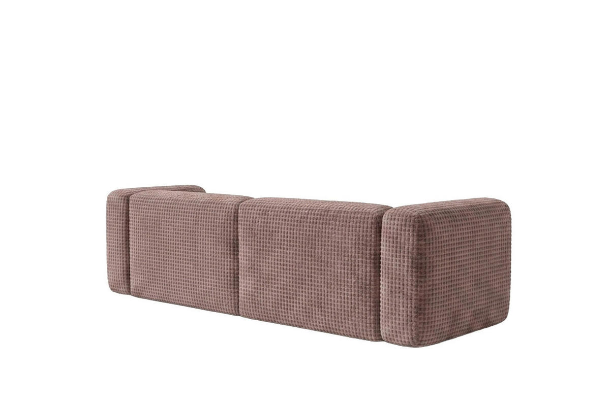 ECKSOFA L-Form mini, Chenille-Stoff Cremona, Taupe, Rechts, GRETA - Taupe, Holz (226/179cm) - Kaiser Möbel