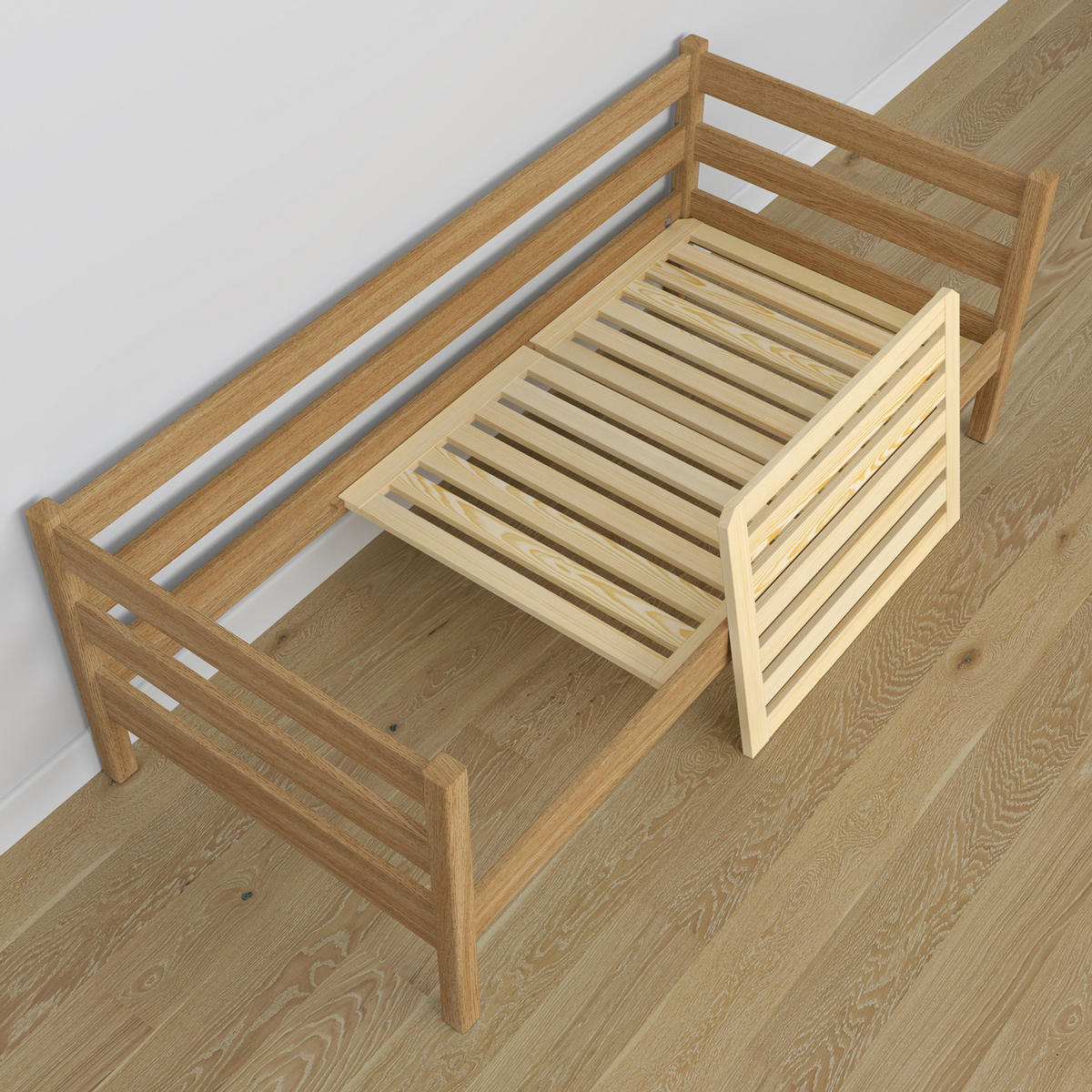 TAGESBETT mit Schublade N01 Eiche Natur 120/190 - Eiche Artisan, Naturmaterialien/Holz (120/190cm) - N-Wood