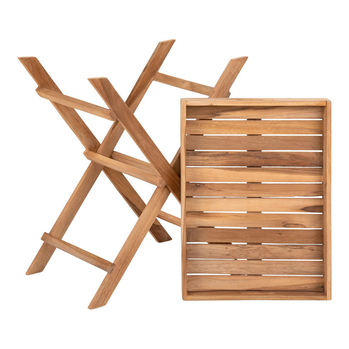 BEISTELLTISCH Ronda Tablett - Teakfarben, Holz (39/39/49.5cm) - tinkaro