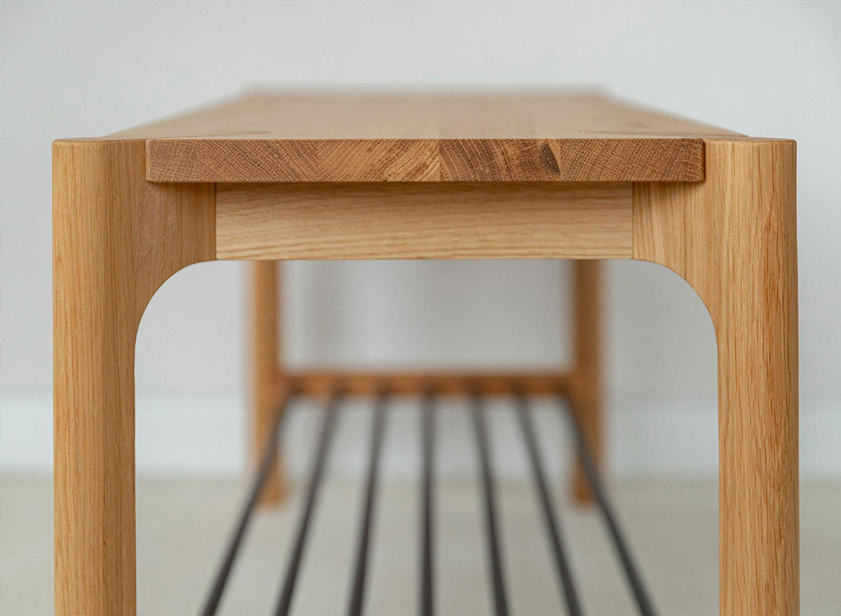 SCHUHBANK Campi Eiche Natur 83 / 33 / 40cm - Eichefarben, Holz (83/40/33cm) - Feldmann-Wohnen