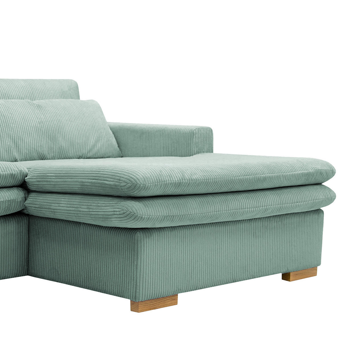 ECKSOFA mit Longchair - Blau, Textil (299/164cm) - home24