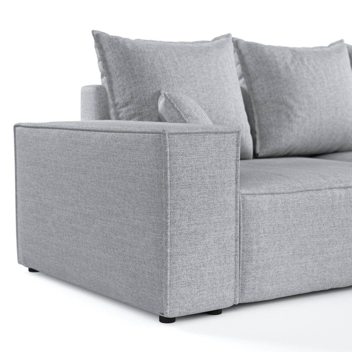 ROHOVÁ SEDAČKA SENSO, textil, Světle béžová - černá/světle šedá, dřevo/kompozitní dřevo (255/148cm) - AltaBeds