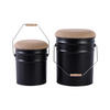 HOCKER Set Buckets 31/31/39 cm - Schwarz, Metall (31/39/31cm) - Leitmotiv