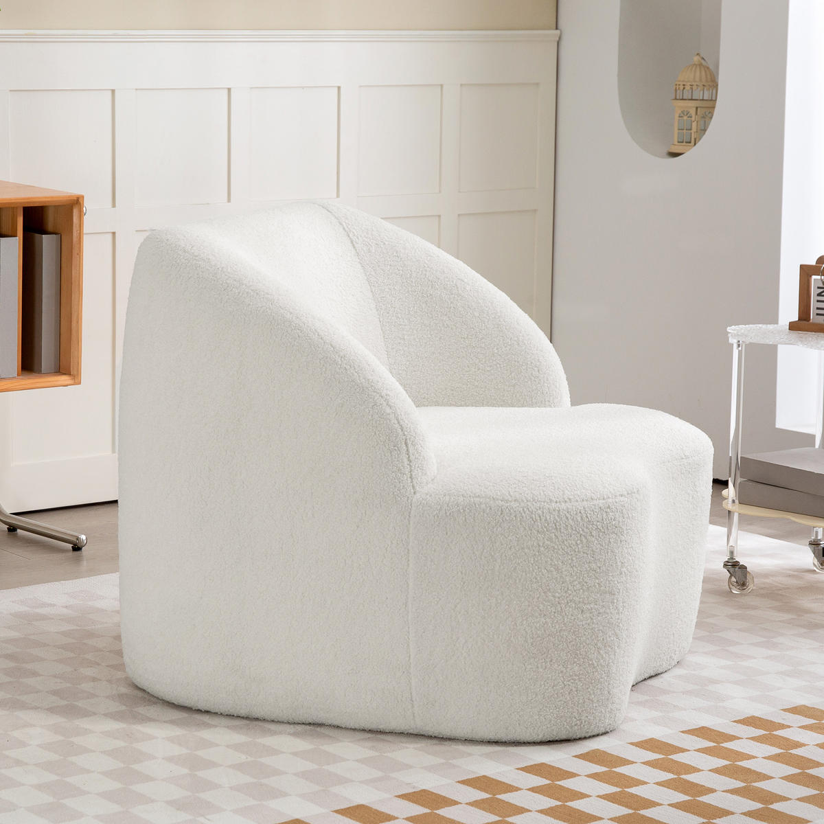 SESSEL DE-06495 kuscheliger Polstersessel Cremeweiß - Creme, Textil (81/73.5/82cm) - ComfortXL