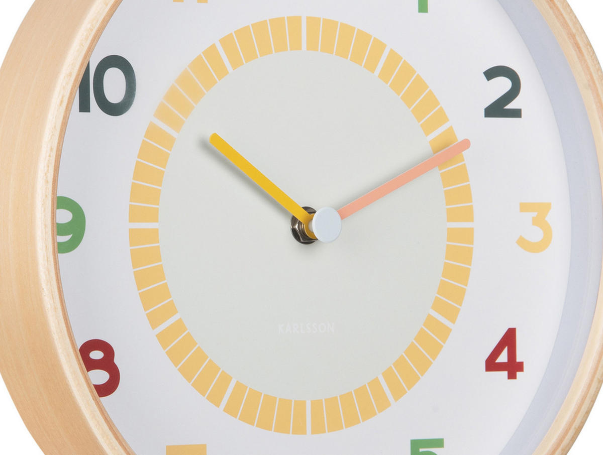 WANDUHR Chico Ø25 cm - Multicolor, Holz (25/25/4.5cm) - Karlsson
