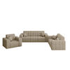 SITZGARNITUR NIMES 3-2-1 Stoff Portland Beige - Beige, Holz/Textil (92/82/245cm) - Kaiser Möbel