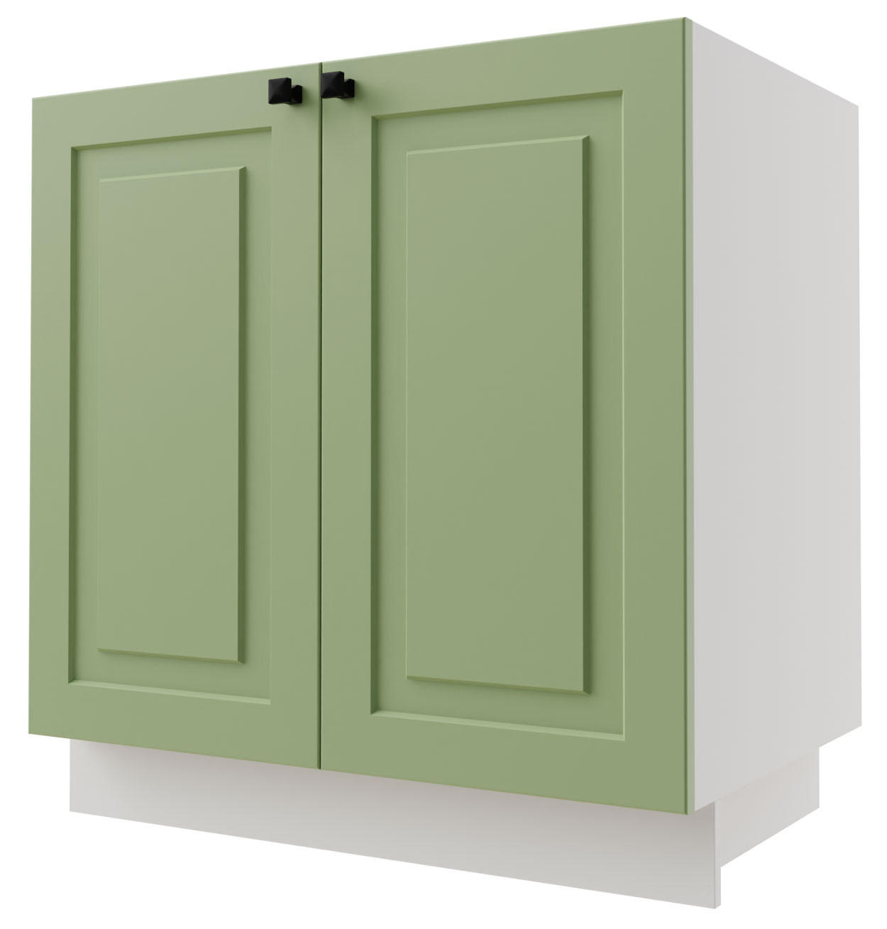 SPÜLENUNTERSCHRANK Rimini D8Z/80 Farngrün / Weiß 80 / 50 / 82cm - Weiß/Grün, Holz/Holzwerkstoff (80/82/50cm) - Feldmann-Wohnen
