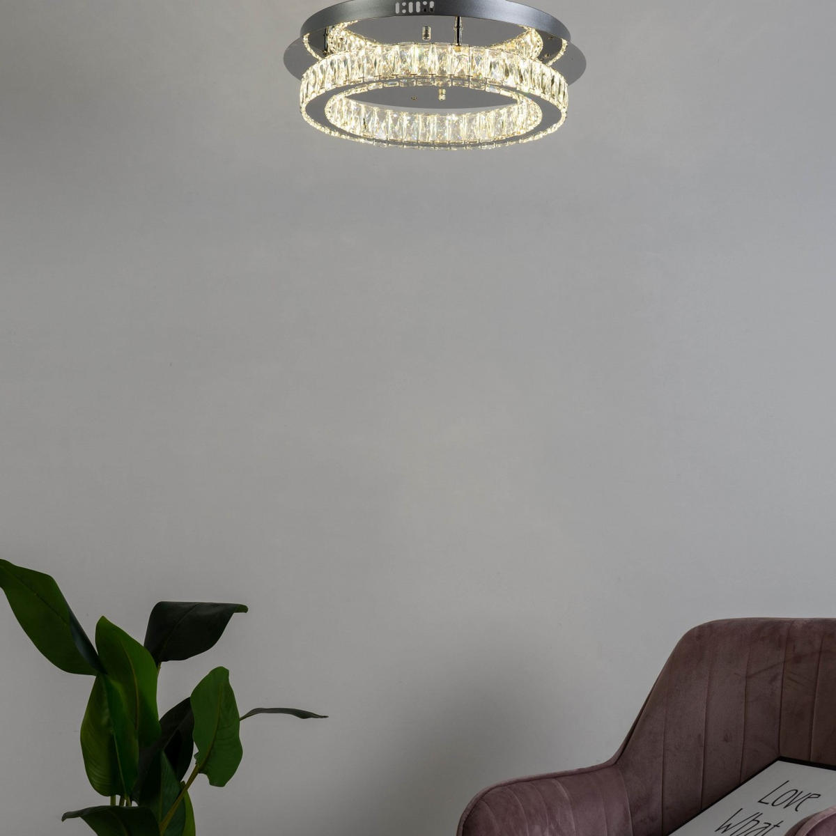 DECKENLEUCHTE Diez, Silber/Chrom, 12cm - Chromfarben, Glas (12/45/12cm) - KOSILUM