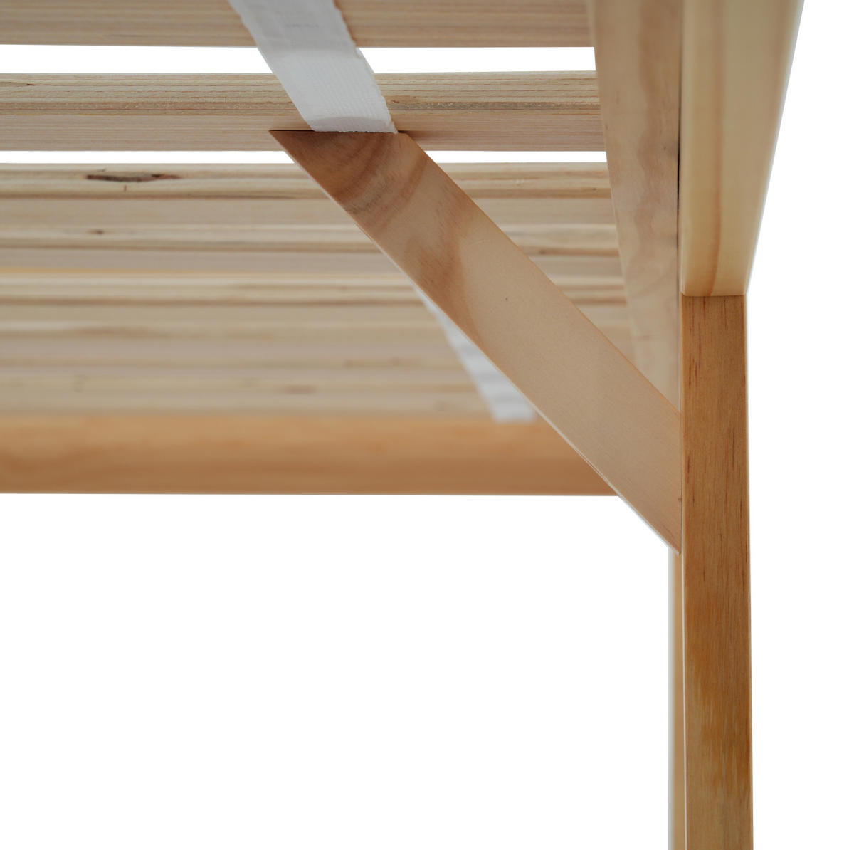 RAHMENBETT 90/200 cm Kiefernholzrahmen mit Kopf- und Fußteil in Weiß und Natur - Naturfarben, Holz (140/200cm) - OKWISH