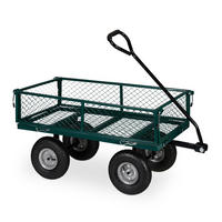 HANDWAGEN - Dunkelgrün, Kunststoff/Metall (50/50/110cm) - Relaxdays