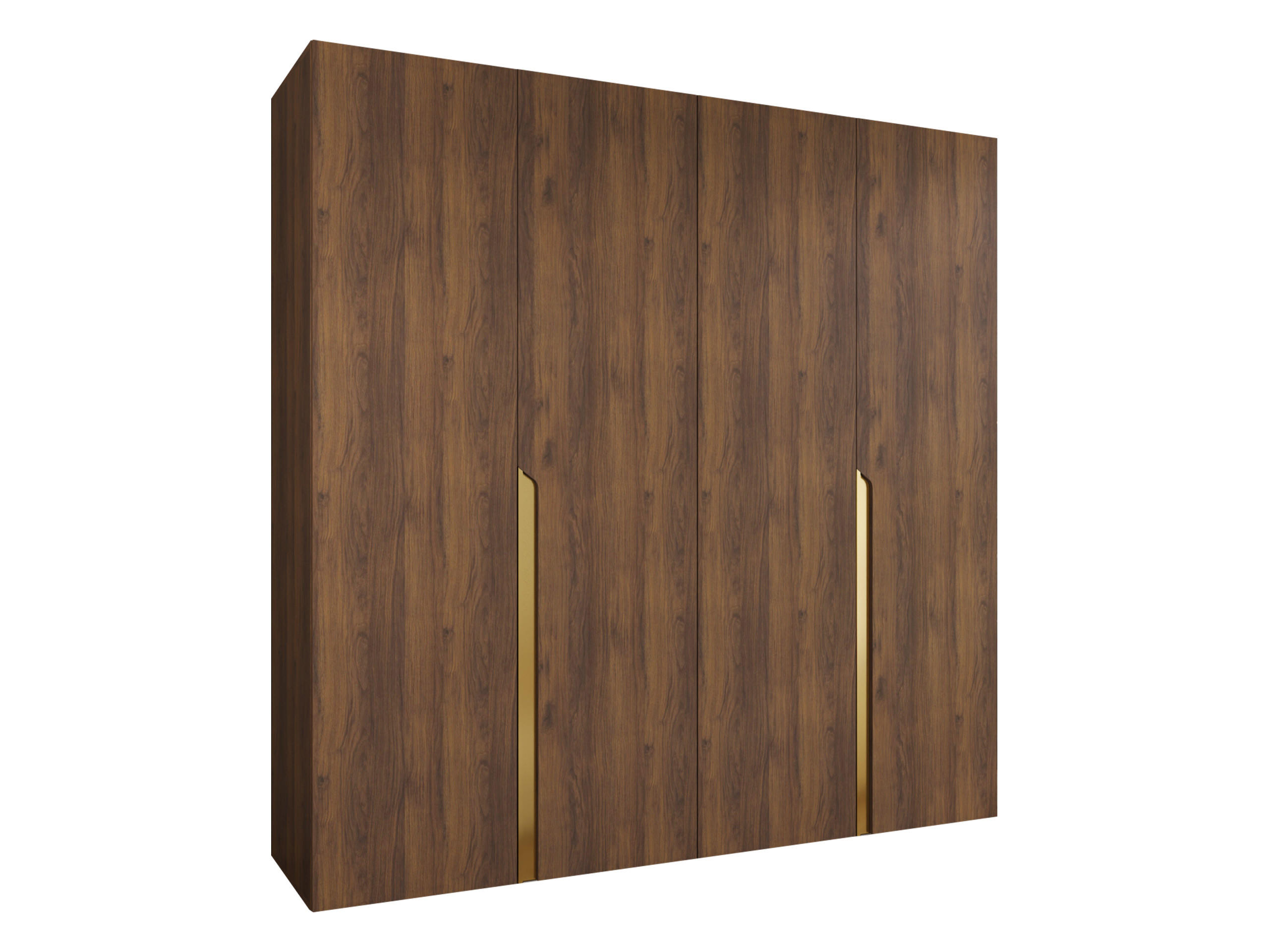 DREHTÜRENSCHRANK Mila I 200 - Goldfarben/Nussbaumfarben, Holzwerkstoff/Kunststoff (200/202/52cm) - MIRJAN24
