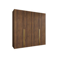 DREHTÜRENSCHRANK Mila I 200 - Goldfarben/Nussbaumfarben, Holzwerkstoff/Kunststoff (200/202/52cm) - MIRJAN24