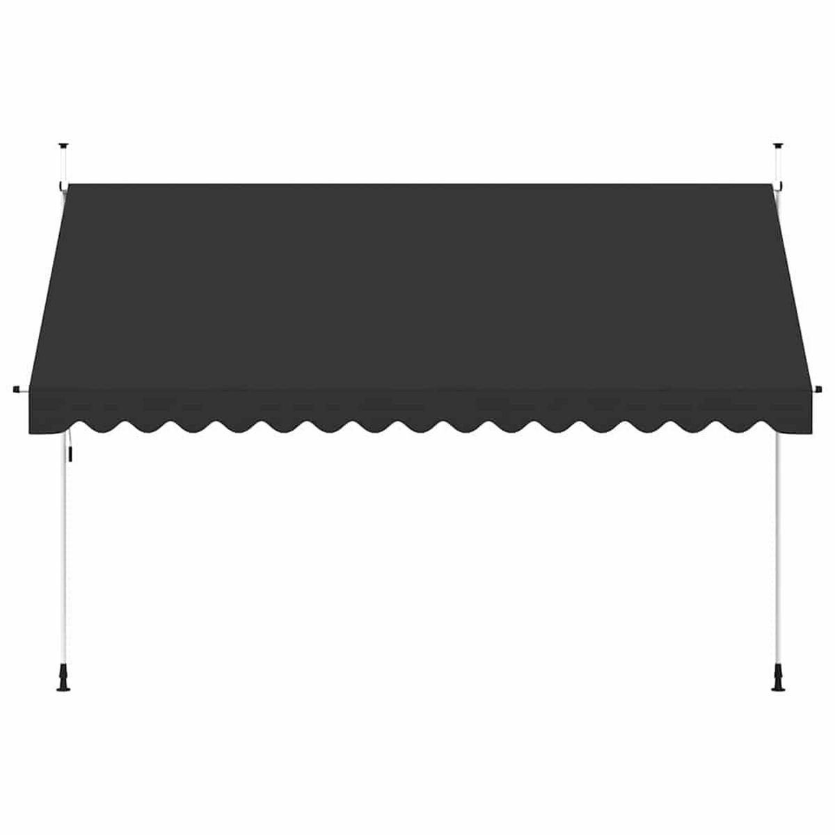 EINZIEHBARE Markise Handbetrieben 400 cm Anthrazit - Anthrazit, Textil (400/1/1cm) - furnicato