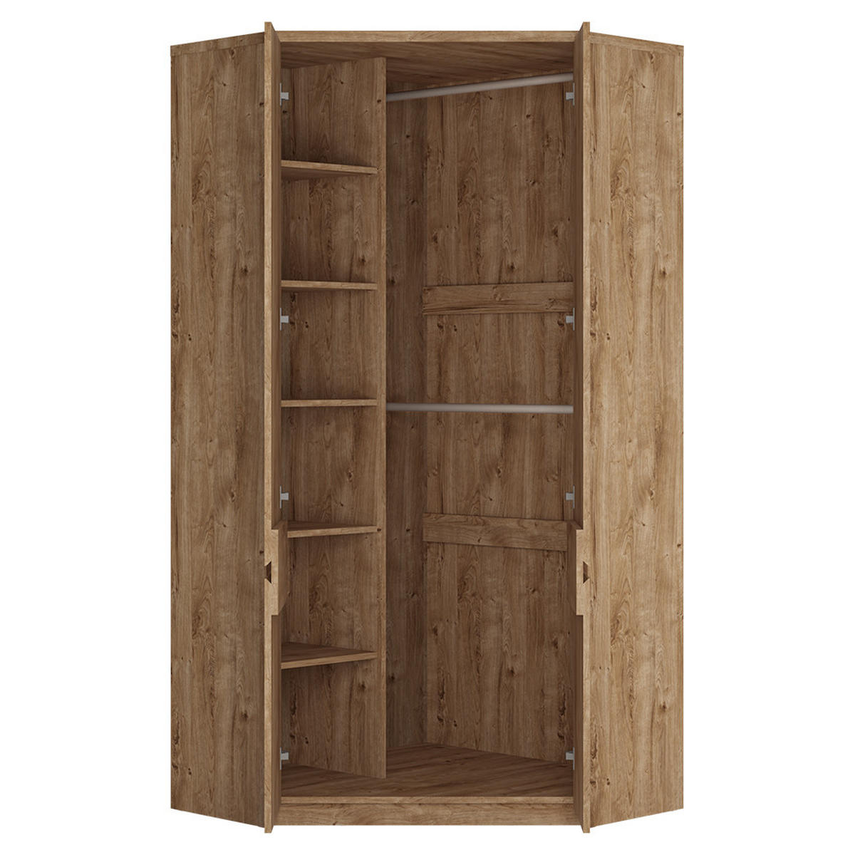 KLEIDERSCHRANK Fortaleza-129 - Braun, Holzwerkstoff (95/200/95cm) - Lomado