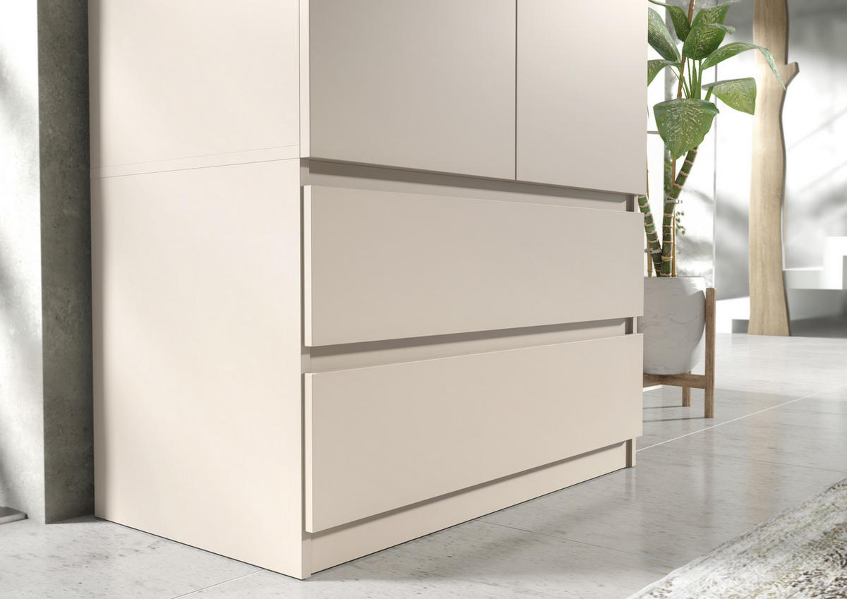KLEIDERSCHRANK mit Schubladen 90x50x180 cm Kaschmir - Kaschmir, Holzwerkstoff (180/90/50cm) - MebLocker