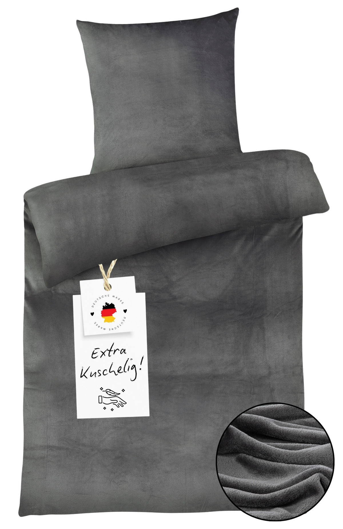 WINTER-BETTWÄSCHE 155x220 Cashmere-Touch Warmer Winter Bettbezug Kuschelig Petrol - Anthrazit, Textil (155/220cm) - Carpe Sonno