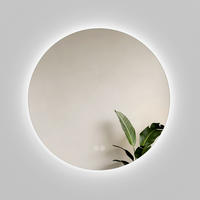 BADSPIEGEL Rund mit Beleuchtung Rahmenlos, 3 Lichtfarben, Ø 80 cm - Weiß, Glas (80/2/80cm) - EMKE