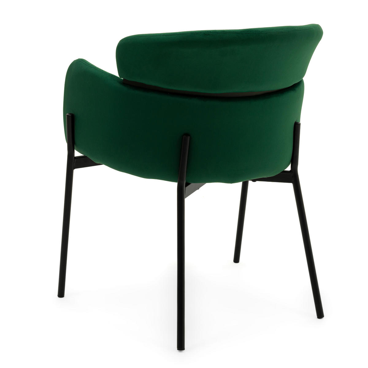 STUHL BOLZANO gepolsterter mit Steppung - grün - Samt Velour - Schwarz/Grün, Textil/Metall (62/80/61cm) - NEW HOME