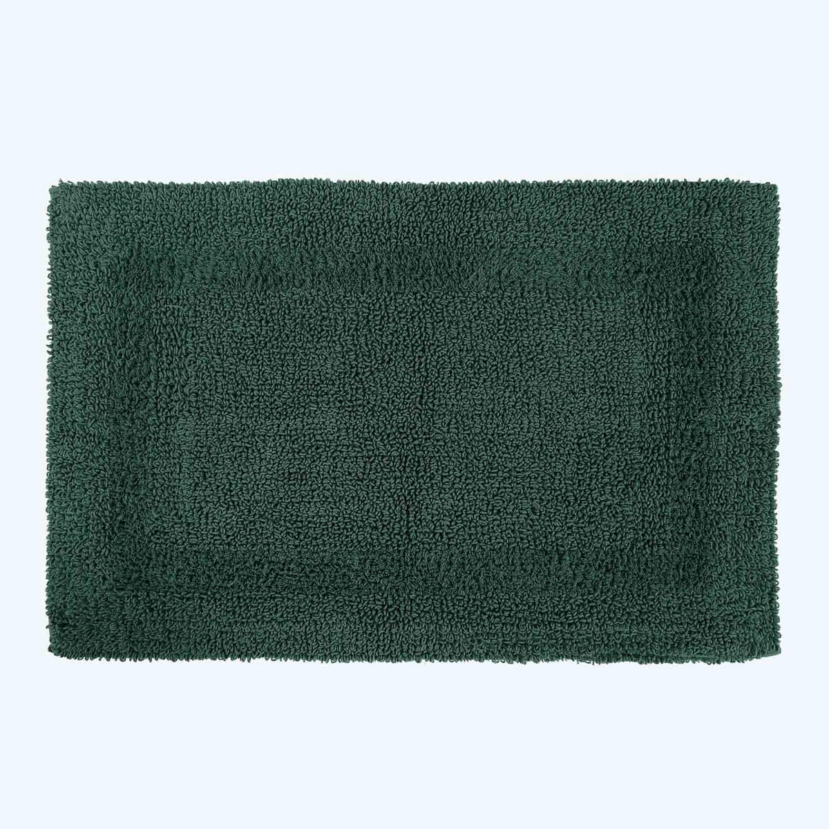 BADGARNITUR 2-teilig, Badematte & WC-Vorleger, wendbar - Dunkelgrün, Textil (50/80cm) - Homescapes