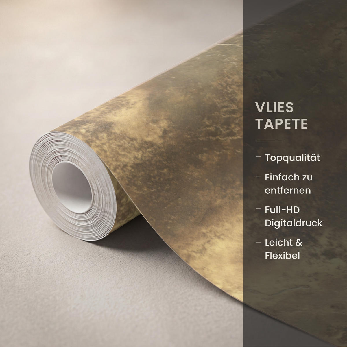 TAPETE - Antik - Metallic-Look - Gold - 120x240 cm - Messingfarben, Papier (120/240cm) - OnlyWow