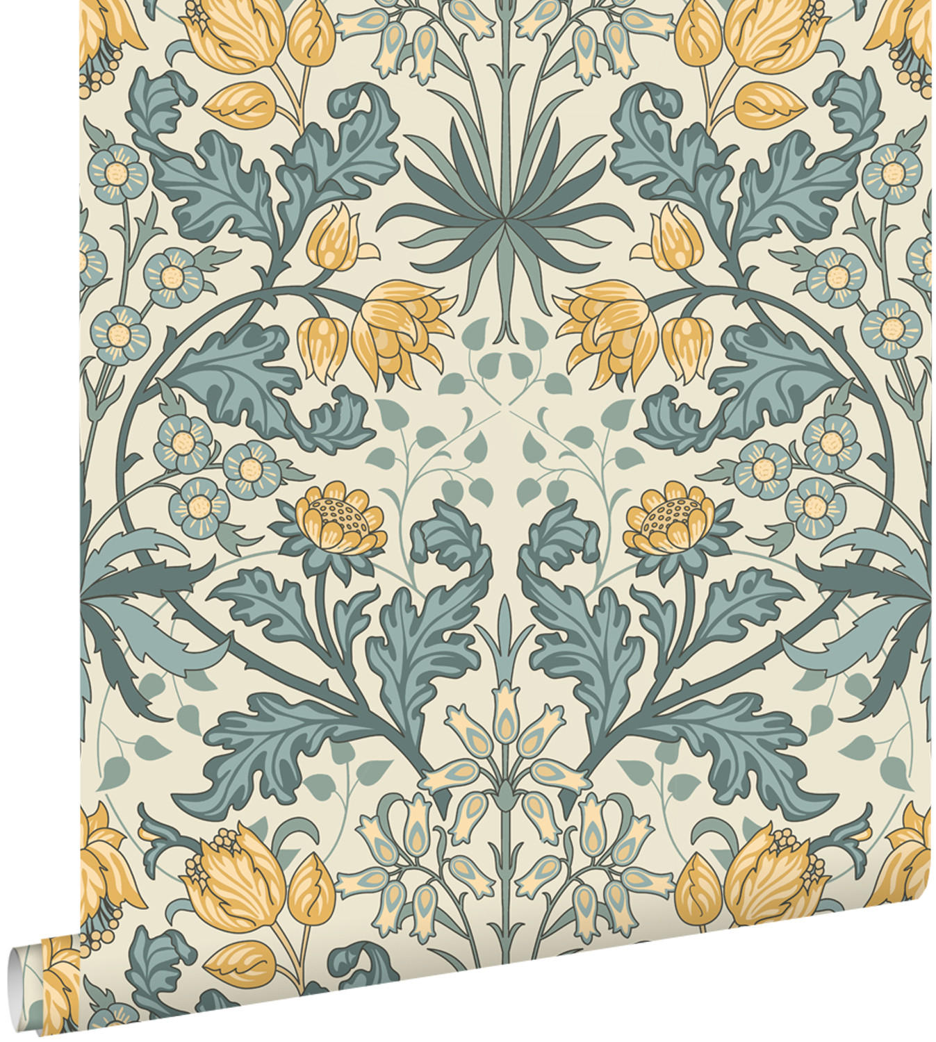 TAPETE Blumenmuster im Jugendstil 50 x 900 cm - Gelb, Papier (50/900cm) - ESTAhome