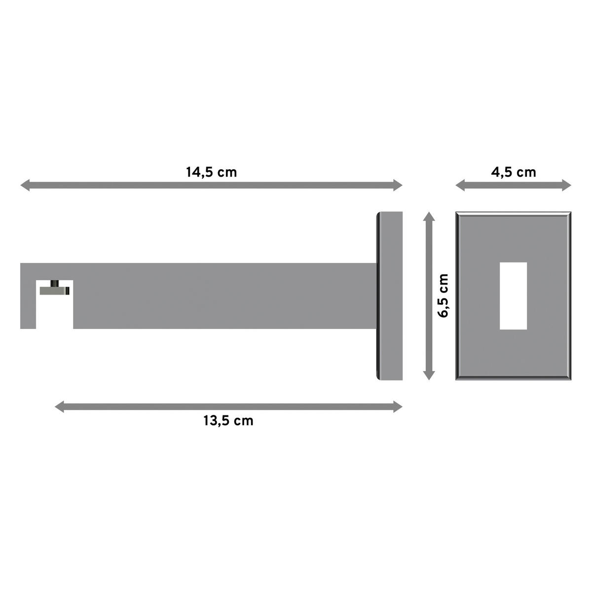 TRÄGER FÜR INNENLAUFSTANGEN 14x35 mm, Smartline 1-läufig lang, Chrom - Chromfarben, Metall (14.5/6.5/4.5cm) - INTERDECO