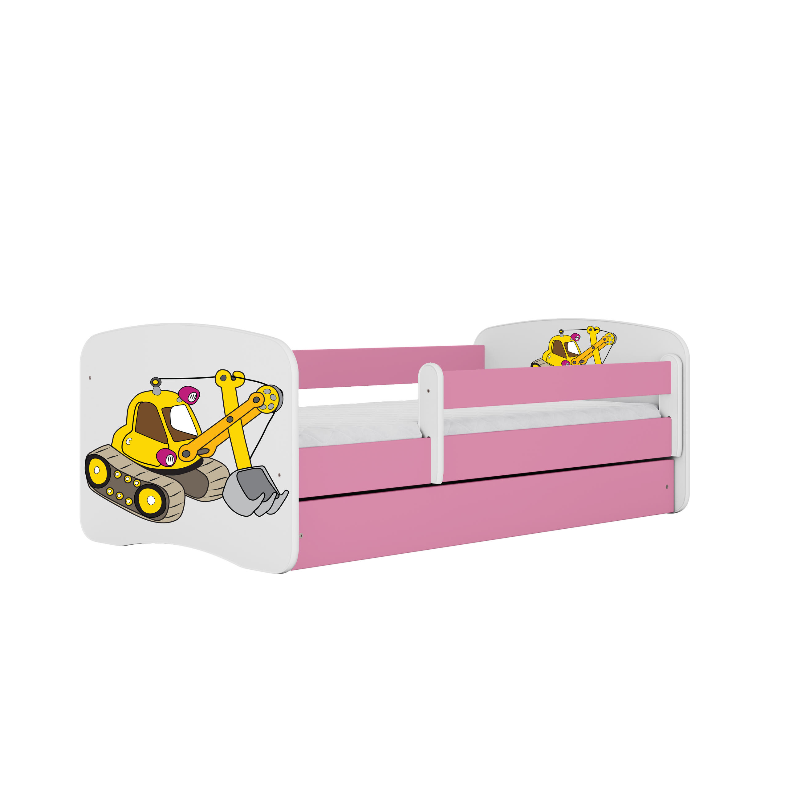 KINDERBETT Bagger mit Schublade 180/80 90/61/184 - Rosa, Holzwerkstoff (80/180cm) - RAUMHIRSCH FURNITURE