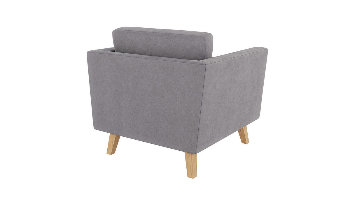 SESSEL Mario Grau Microfaser - Naturfarben/Grau, Holz/Textil (96/90/89cm) - S-Style Möbel