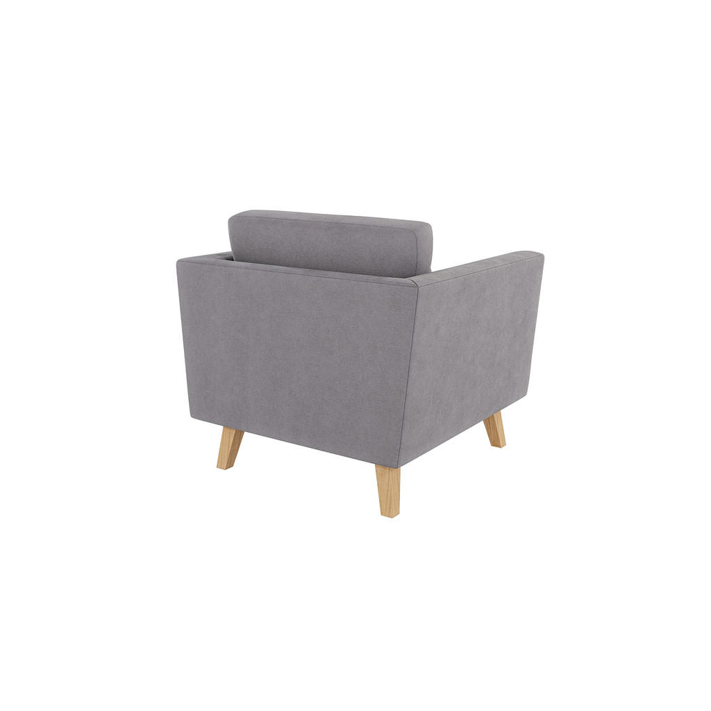 Thumbnail - S-Style Möbel Sessel, Grau, Textil, Echtholz,Buche, 1-Sitzer, Füllung: Silikon,Komfortschaum, 96x90x89 cm, Oeko-Tex®, He...