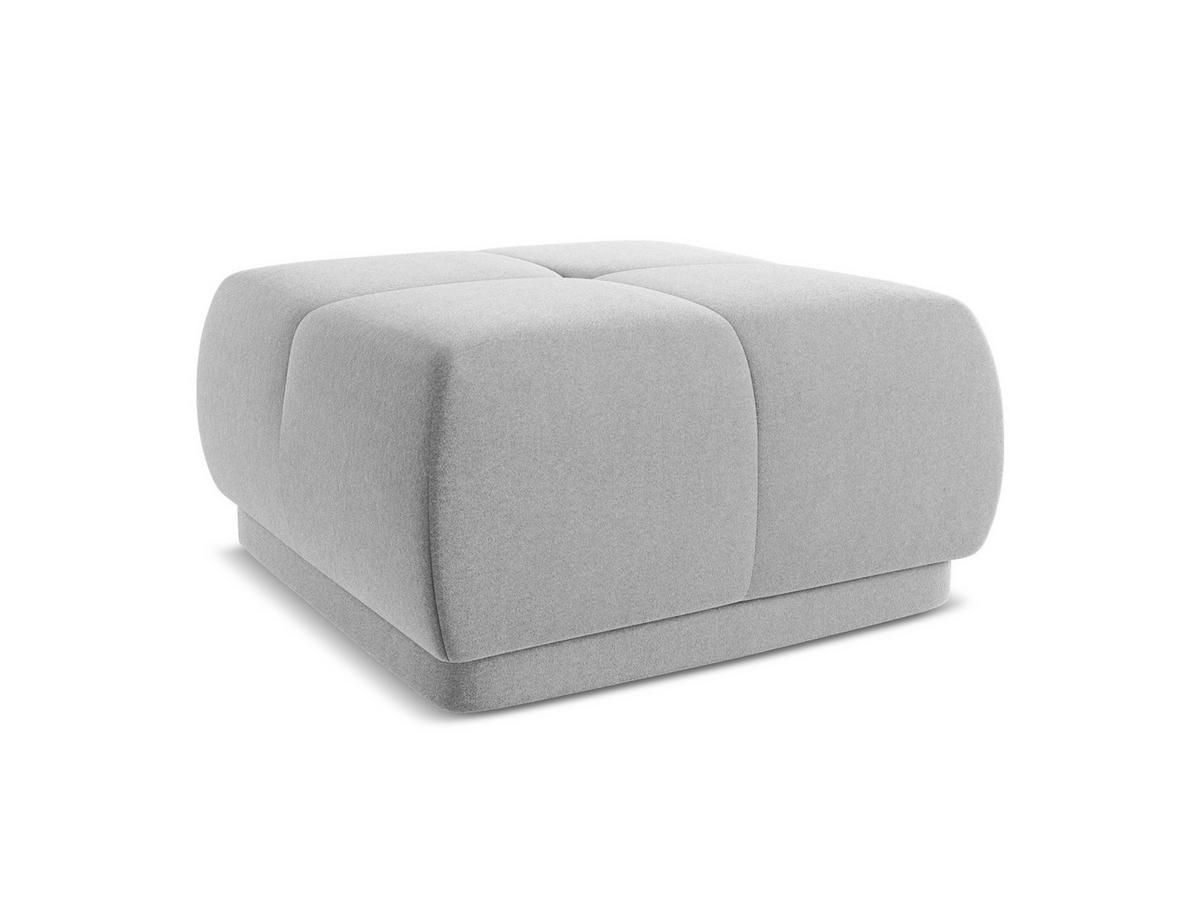POUF Samt Stoff Grau - Schwarz/Grau, Kunststoff/Textil (60/35/60cm) - Makamii
