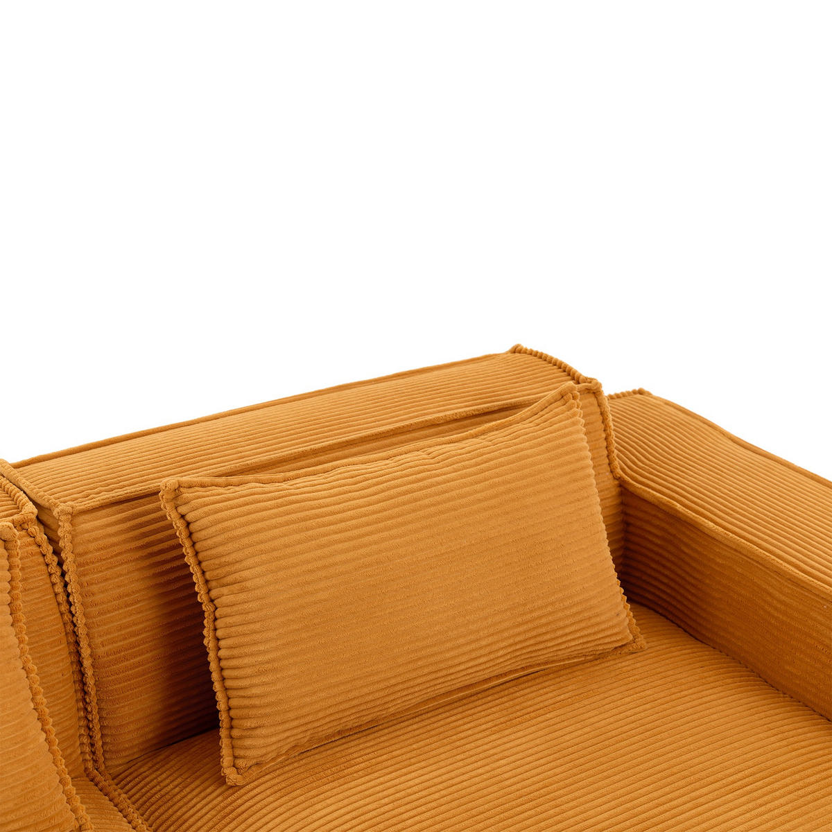ECKSCHLAFSOFA L-/U-/2-er Sofa mit Schlaffunktion,Modulsofa,Cord,Gelb - Gelb, Textil (129/233cm) - LVHOM