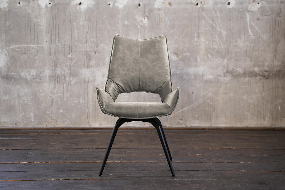 DREHSTUHL SIVO Hellgrau Webstoff - Hellgrau, Textil (57/95/56cm) - KAWOLA