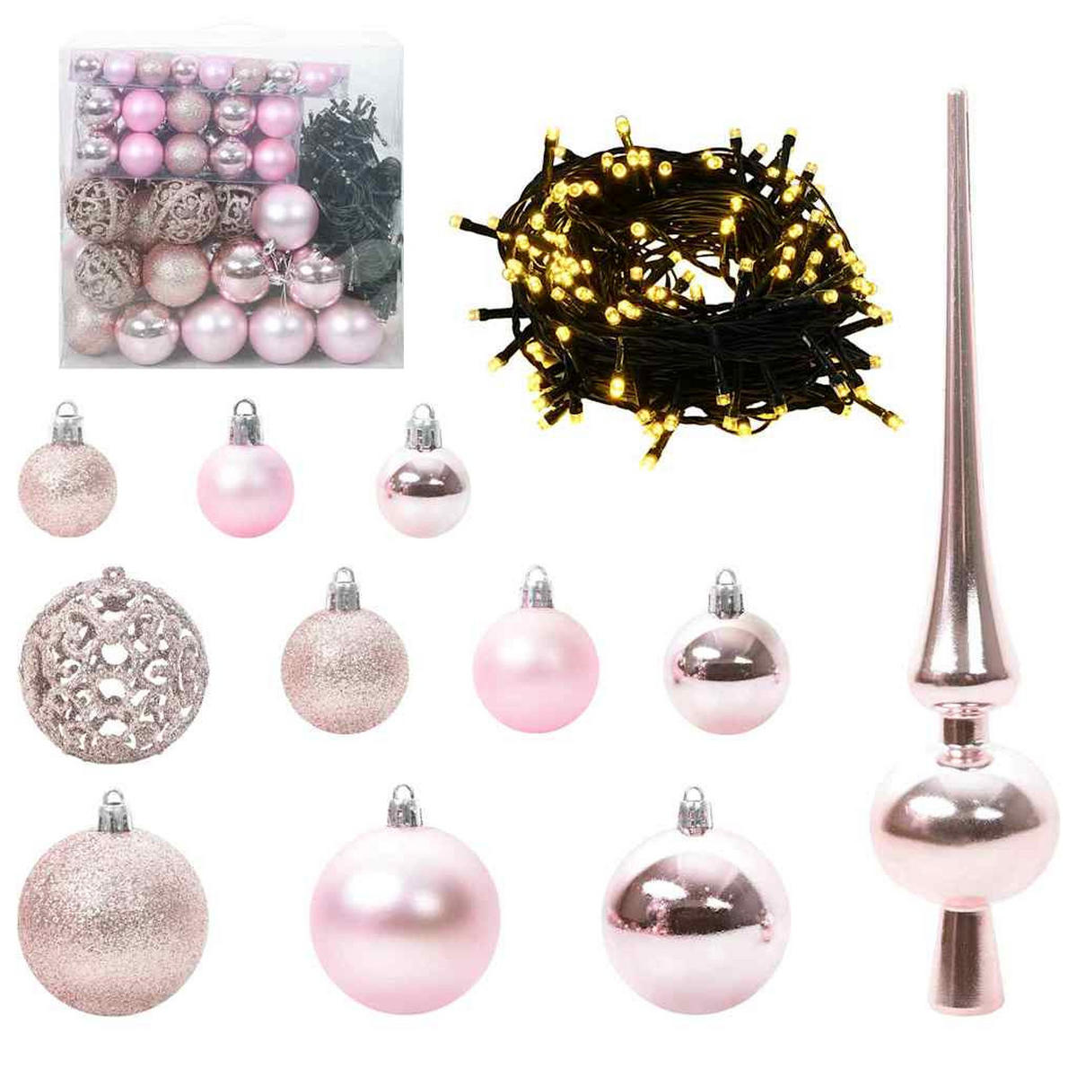 WEIHNACHTSBAUM Künstlicher Vorbeleuchteter Haltbar 115/115/180 cm Schwarz PVC - Schwarz, Kunststoff (180cm) - vidaXL