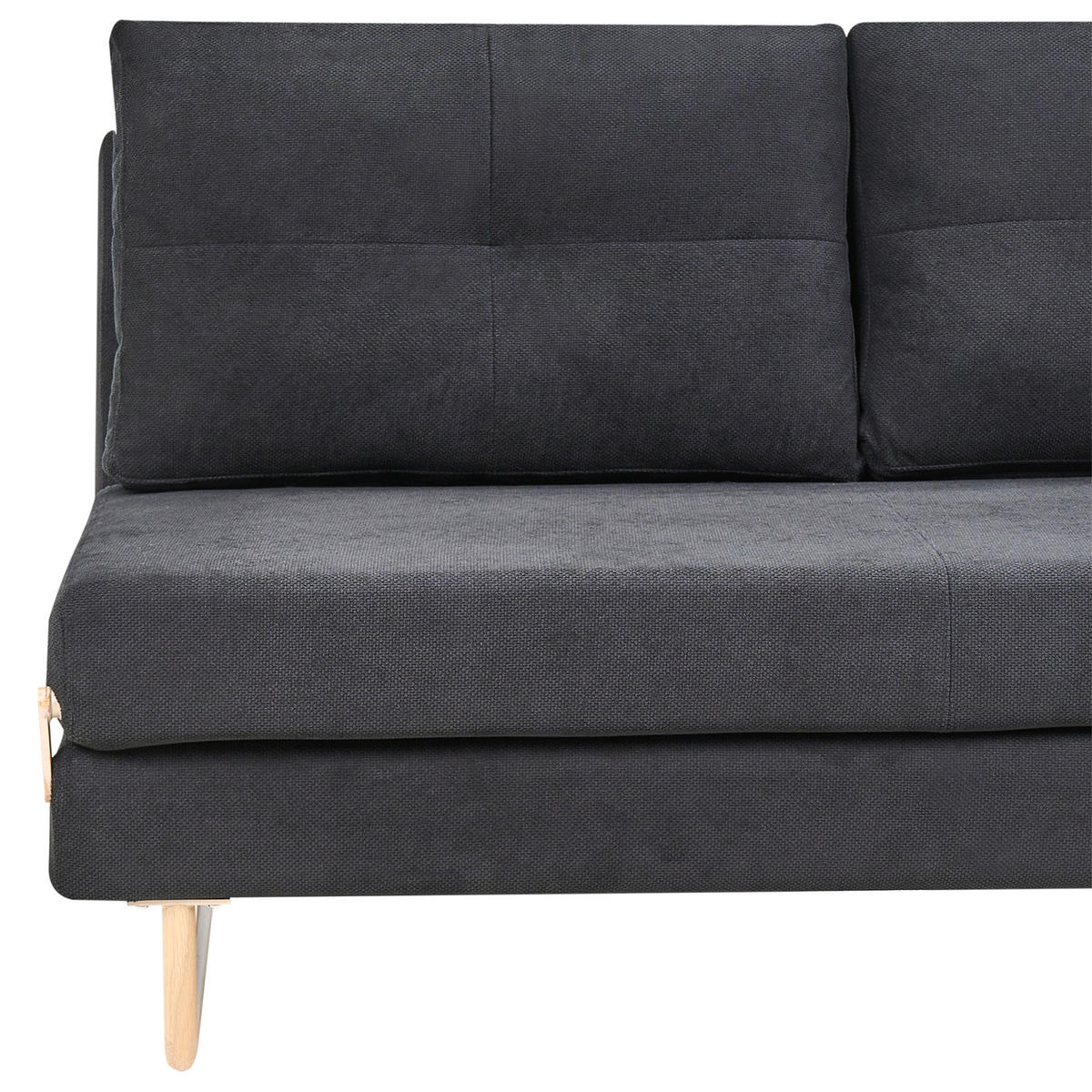 ROZKLÁDACÍ POHOVKA 3-místná Látka Černá Jerslev - světle hnědá, textil (150/87/84cm) - Beliani