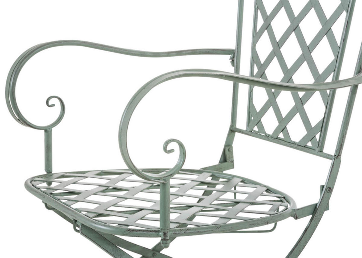 GARTENSTUHL 2er Set Metall antik-grün - Grün, Metall (56/93/51cm) - CLP